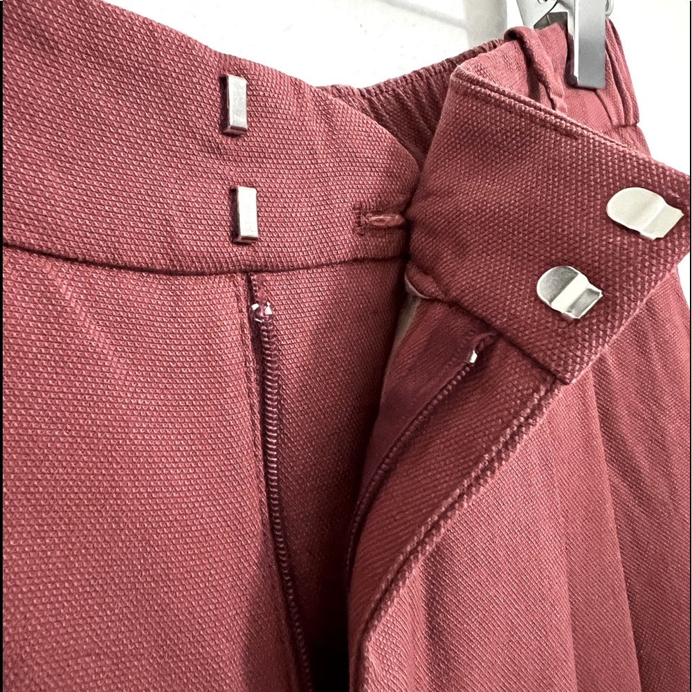 First picture is real color. Zara dark red trousers